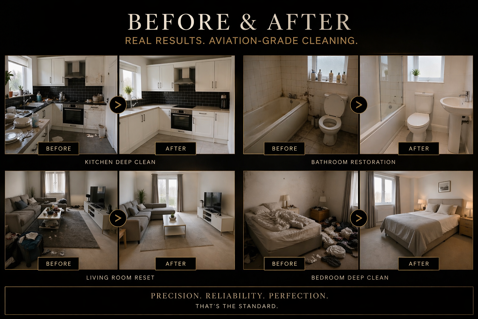 Before and after cleaning results